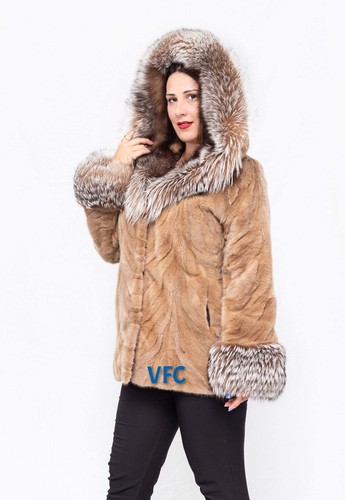 Pastel mink jacket - pastel, with