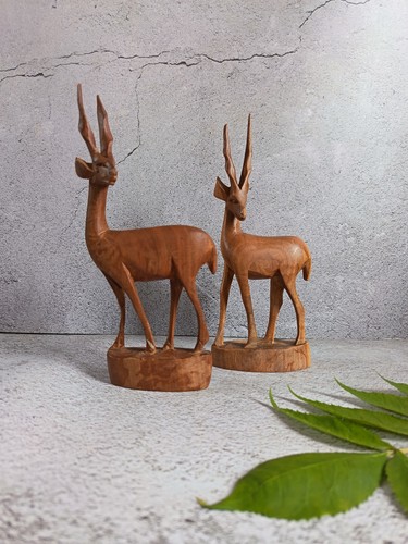 Pair vintage hand - vintage, hand-carved