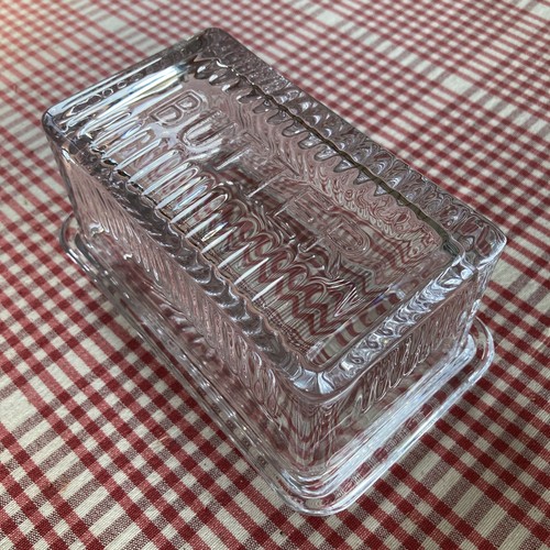 Pressed glass lidded butter - pressed,