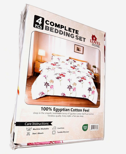 Loves home double 4pc bedding - home,