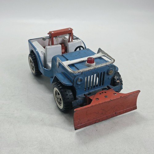 Tonka blue jeep wrecker tow - aa,
