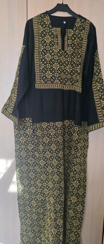 Black embroidered maxi kaftan - embroidered,
