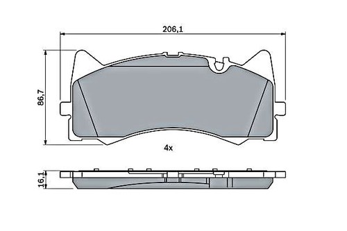 Disc brake pad - brake, bosch
