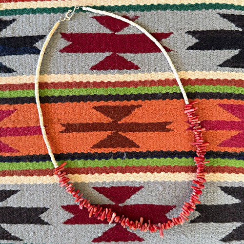 Red coral chip - &, heishi