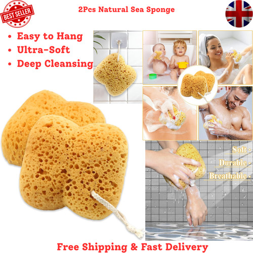 2pcs bath sponge natural sea - natural,