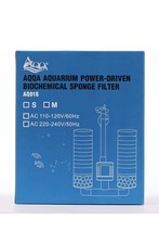 AQQA Aquarium Double Sponge Filter, 3W/5W Quiet Electric Power Fish Tank Filter,