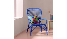 60 Wyatt Rattan Chair Blue