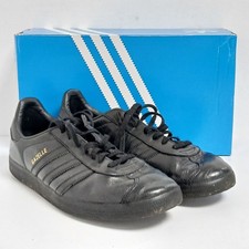 Adidas Gazelle Men Trainers Size 10 Leather Black Boxed -WRDC
