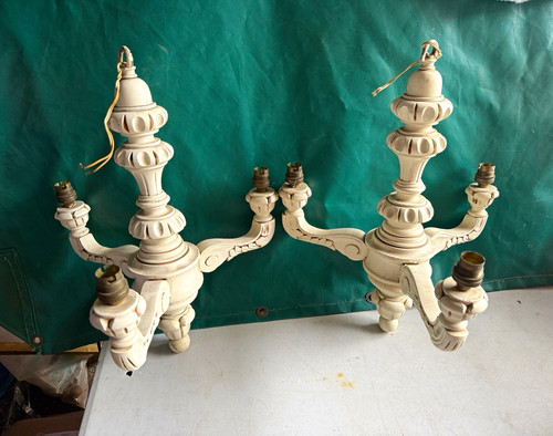 Pair antique french carved - pair,