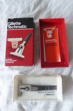 Vintage 1960's GILLETTE TECHMATIC SAFETY RAZOR with Instructions in Original Box
