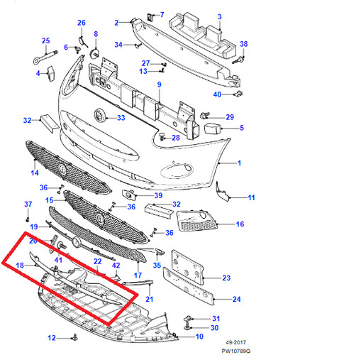 Black lower trim front bumper - trim,