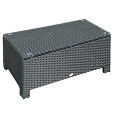 Rattan Coffee Table Black PE