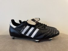 ADIDAS WORLD CUP SOFT GROUND Black + White LEATHER Football Boots UK 11.5 - VGC