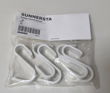 IKEA Sunnersta Rail S-Hooks Plastic, White 5 Pieces - NEW & SEALED