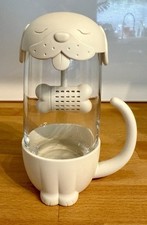 Glass Tea Cup With Lid & Infuser For Loose Leaf Tea, Puppy Design