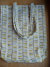NEW Large  Handmade Tote Bag  (19" X 15") lined with calico; Cream/Green/Grey
