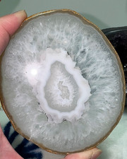 Natural Agate Slice with Druzy