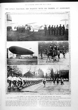 Old Print His Majesty Troops Aldershot Aeroplane Squadron Portraits 1913 20th
