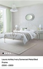 Ivory metal bed frame double