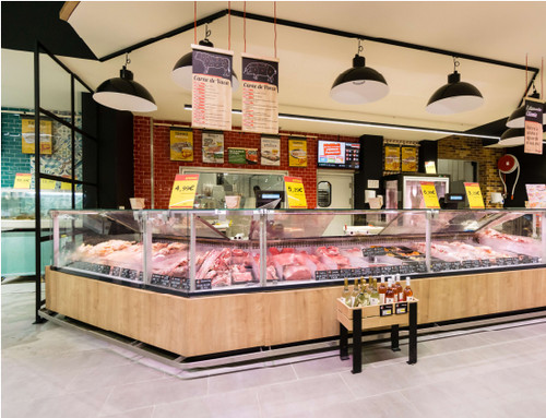 Meat counter displays less - counter,