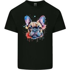 French Bulldog Watercolour Dog Kids T-Shirt Boys Girls