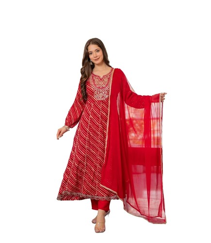 Women rayon printed anarkali - rayon,