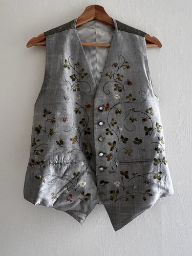 Antique silk waistcoat - waistcoat,