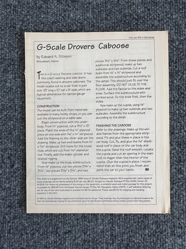 Scale drover caboose plan - g,