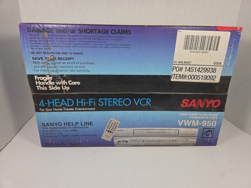 Sealed sanyo vwm 950 - sealed, vhs