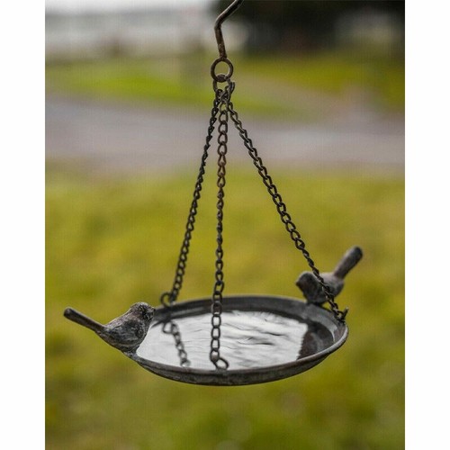 Metal hanging bird feeder tray - metal,