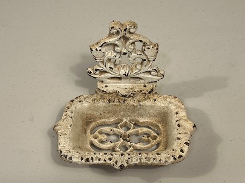 Vintage white cast iron footed - cast,
