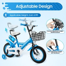 12-inch Kids Bike Children Blue Boys Cycling Bicycle Removable Stabilisers