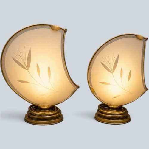 Pair mid century frosted - pair, of