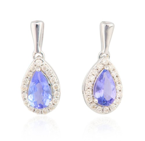 Tanzanite diamond drop - tanzanite,
