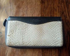 Osprey London Light & Dark Brown Crocodile or Snake Looking Leather Purse Wallet