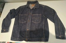 Levi’s Denim Trucker Jacket Mens L Vintage Red Tab 70511 Dark Blue 21 Pit To Pit