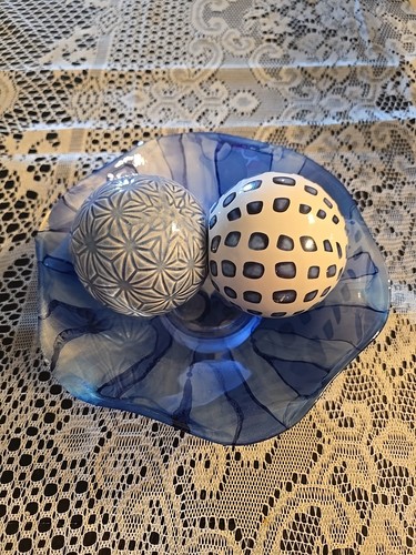 Pair ceramic balls decor - pair, of