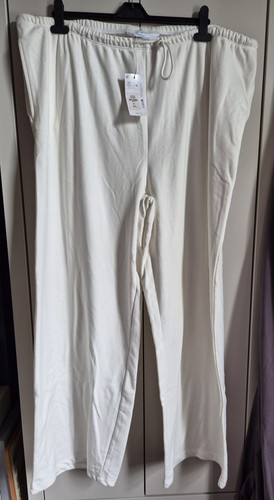 Bnwt white wide leg joggers - leg,