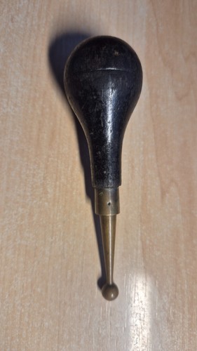 Antique ball end - , leather