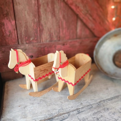 Wooden rocking horse boxes - wooden,