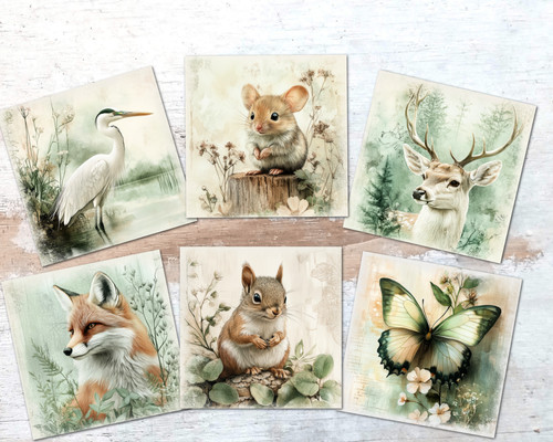 Summer woodland animals card - woodland,