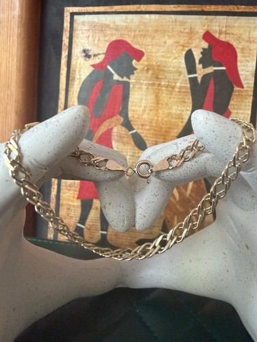 9ct yellow gold double curb - gold,