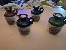 BUCHAN STONEWARE POTTERY WHISKY PHEASANT MINATURE JUGS/DECANTER  EMPTY SET OF 4