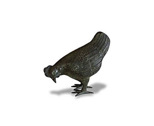 Metal chicken garden ornament - metal,