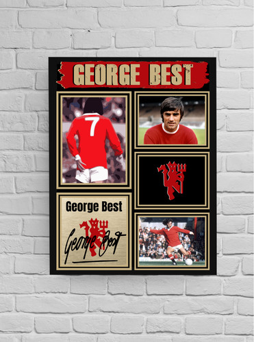 George best signed print - signed,