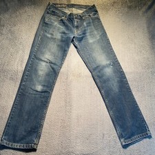 Tu Jeans Mens W32 L32 Blue Straight Slim Fit Denim Pants