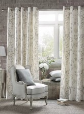 BNWOT Classic Laura Ashley Summer Palace Dove Grey Curtains 64x90", 162x229cm