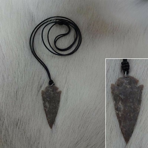 Stone arrowhead necklace - arrowhead,