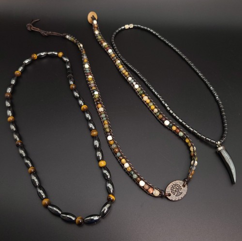 Necklace lot hematite tiger - necklace,