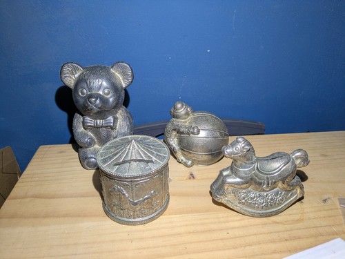 Vintage metal money boxes - money,